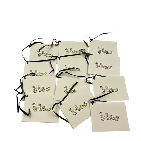Handmade Card Gift Tags Yellow Ducklings Baby Ducks 12 Pieces Cardstock Blank - Picture 1 of 8